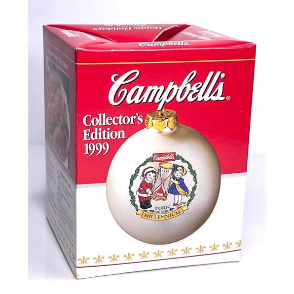 Campbells Turn Of Millennium GLASS BALL ORNAMENT Collectors Edition 1999 Y2K Box - Picture 2 of 5